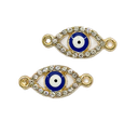 Dije fundición ojo turco oval c/strass x 2 un. (2)