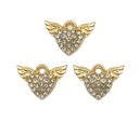 Dije fundición corazón alas c/strass x 2 un. (2)
