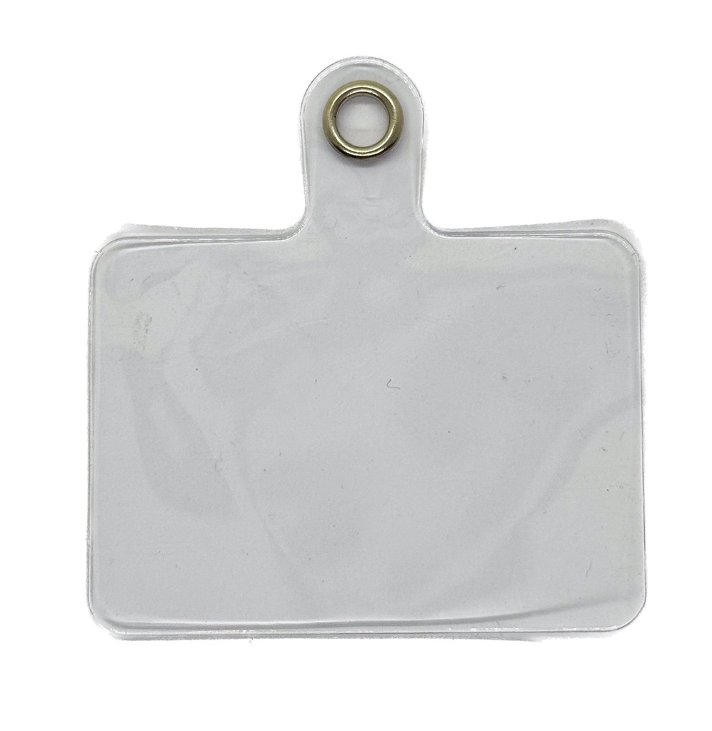 Soporte plástico p/celular con aro para colgar 55x40mm x 5un