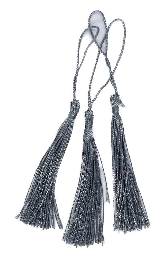 Fleco borla de seda gris oscuro x 10 un.  