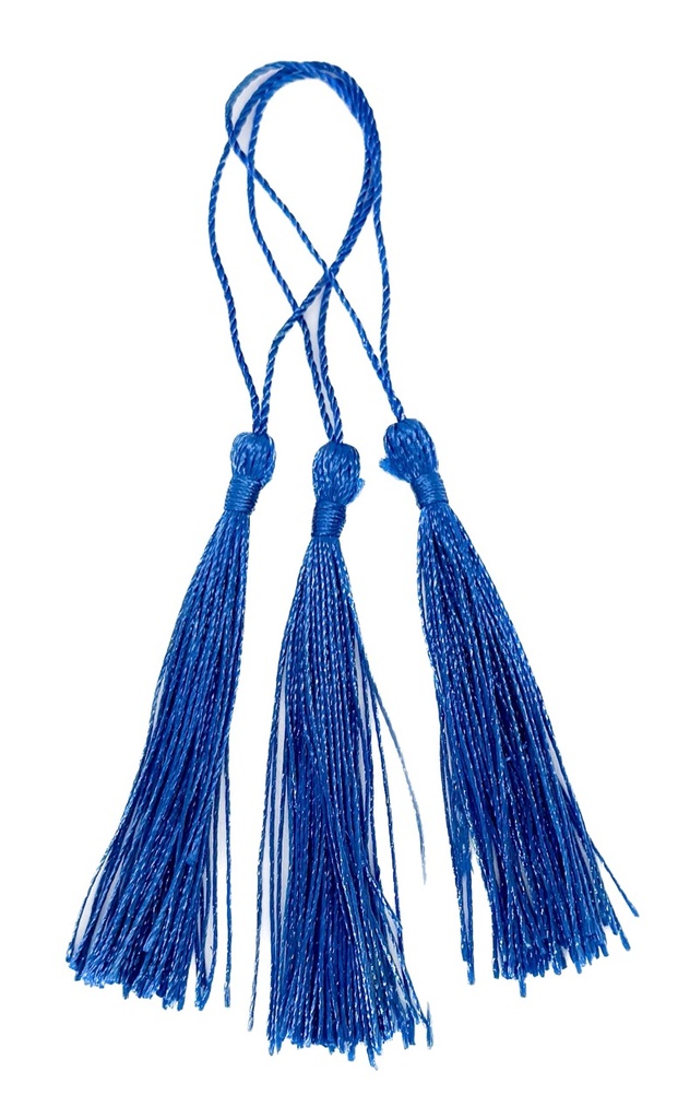 Fleco borla de seda azul noche x 10 un. 