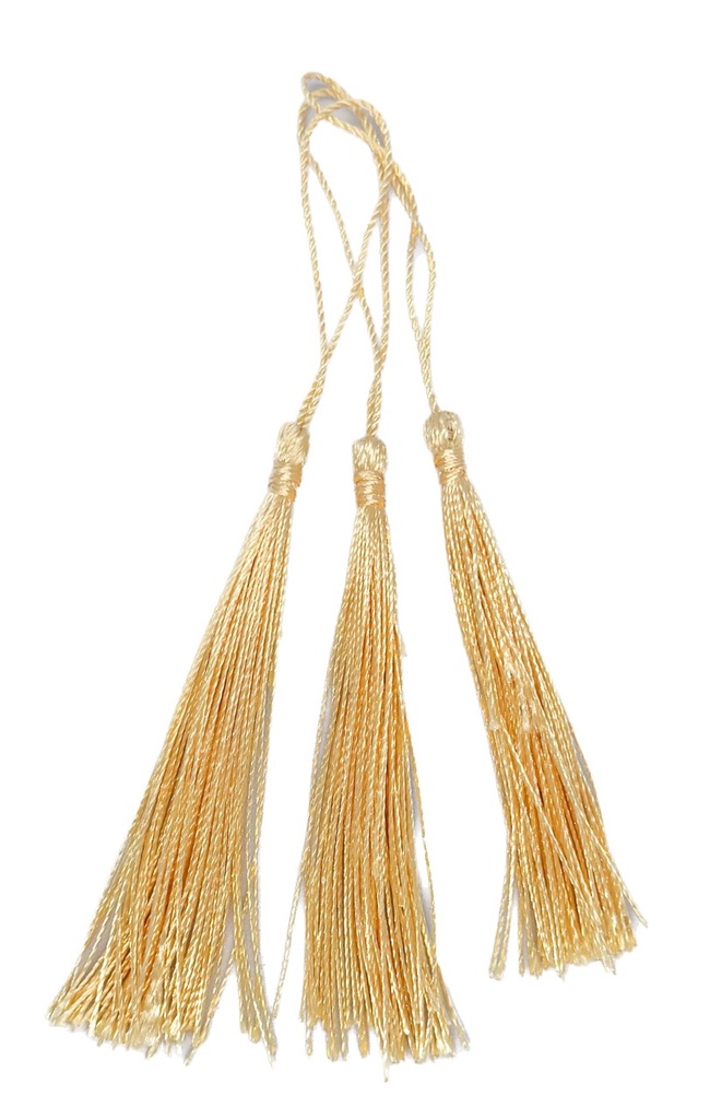 Fleco borla de seda durazno x 10 un.  