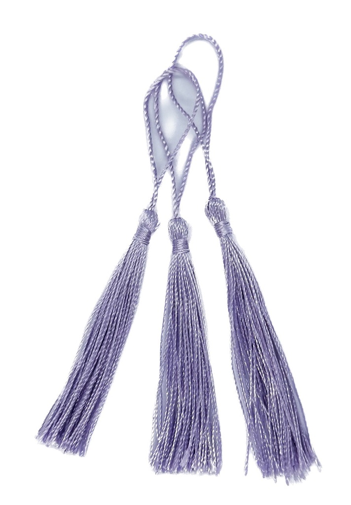 Fleco borla de seda lila bebe x 10 un.  