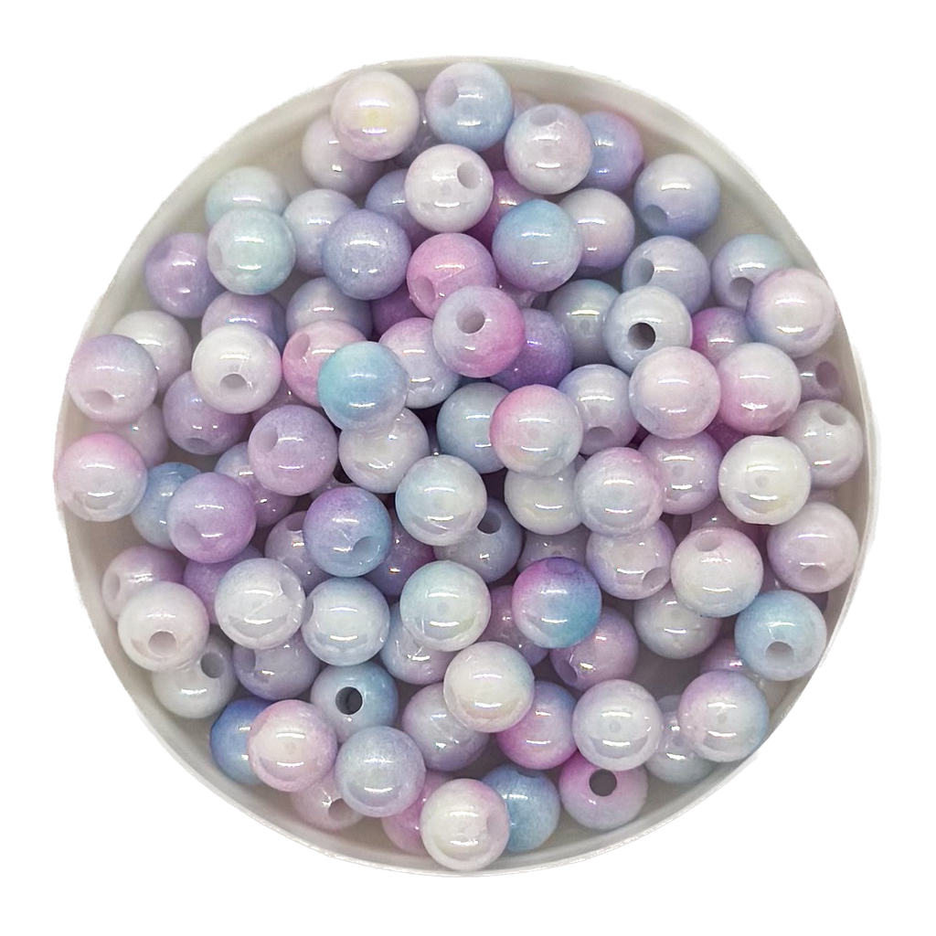 Perla plástica marmolada 6mm lila x 10g 