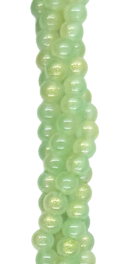 Vidrio bicolor bolita 4mm aqua x tira 