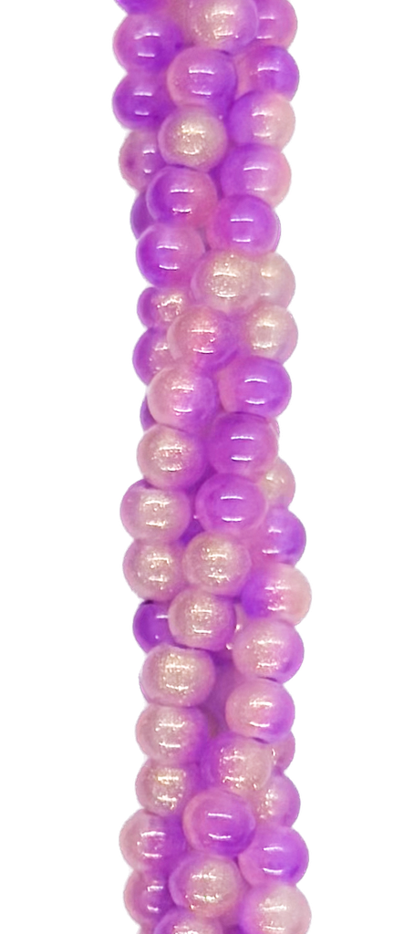 Vidrio bicolor bolita 4mm lila x tira