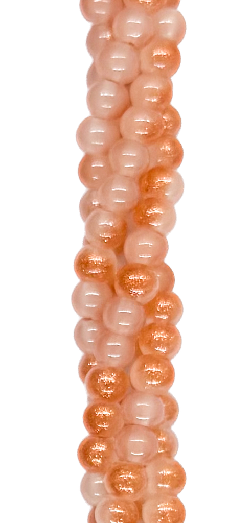 Vidrio bicolor bolita 4mm naranja x tira  