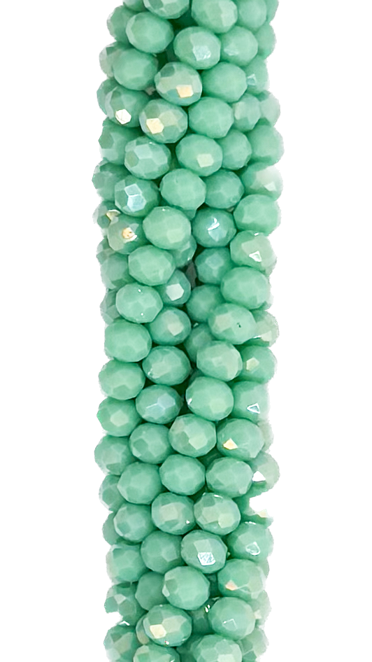 Cristal de roca 4mm verde agua opaco tornasol 