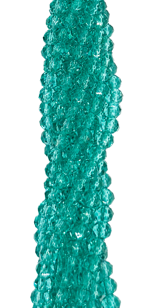 Cristal de roca 4mm verde agua oscuro transparente