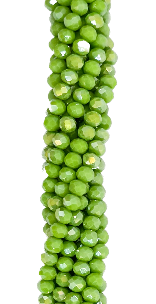 Cristal de roca 4mm verde manzana tornasol