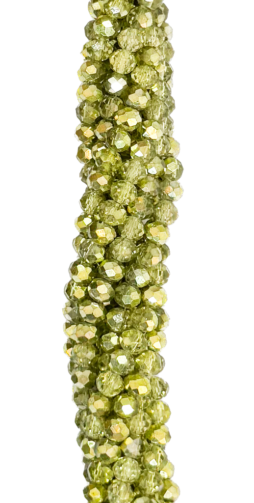 Cristal de roca 4mm verde manzana bicolor