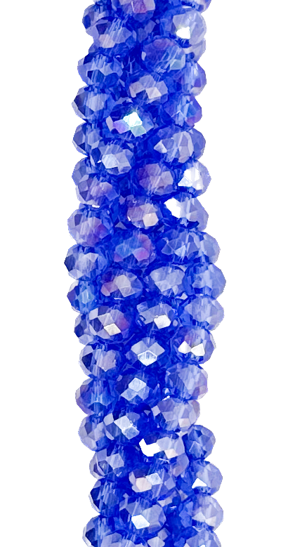 Cristal de roca 6mm azúl transparente tornasol