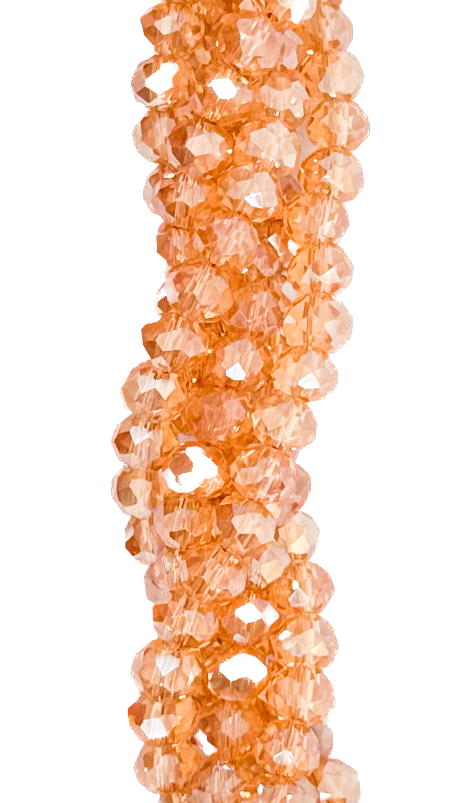 Cristal de roca 6mm durazno transparente tornasol