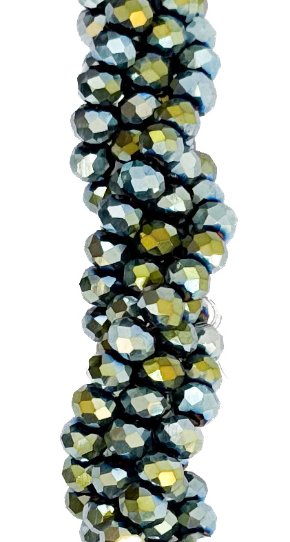 Cristal de roca 6mm verde metalizado 