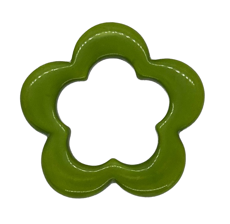 Flor resina verde x 1un  