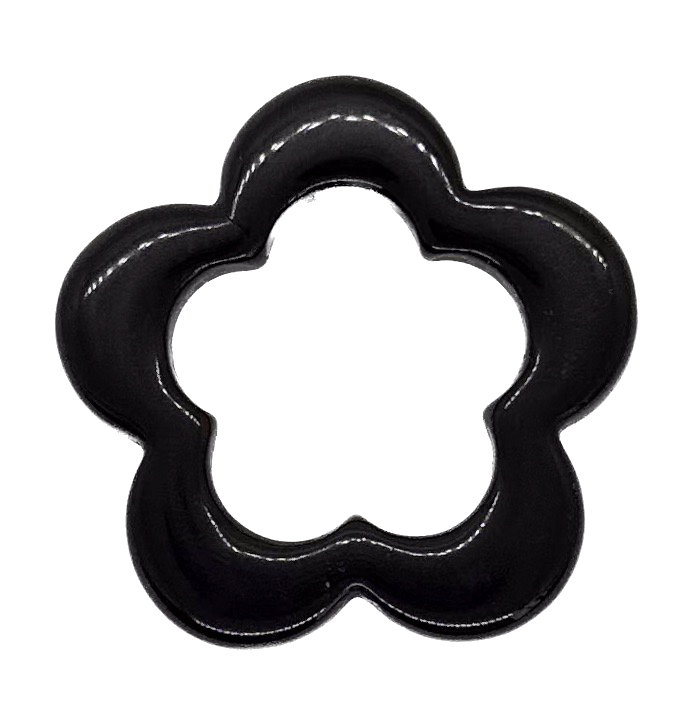 Flor resina negro x 1un 