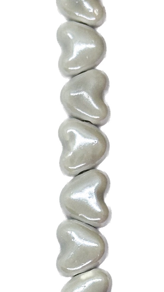Cerámica 10mm corazón gris