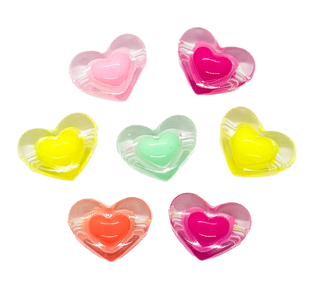 Corazón inyectado #1 pastel colores surtidos x 10gr. 