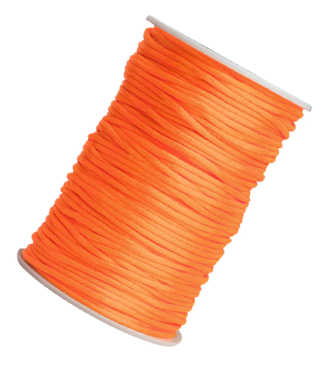 Cordón de seda naranja 2mm  