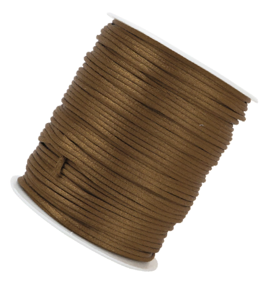 Cordón de seda marrón 2mm 