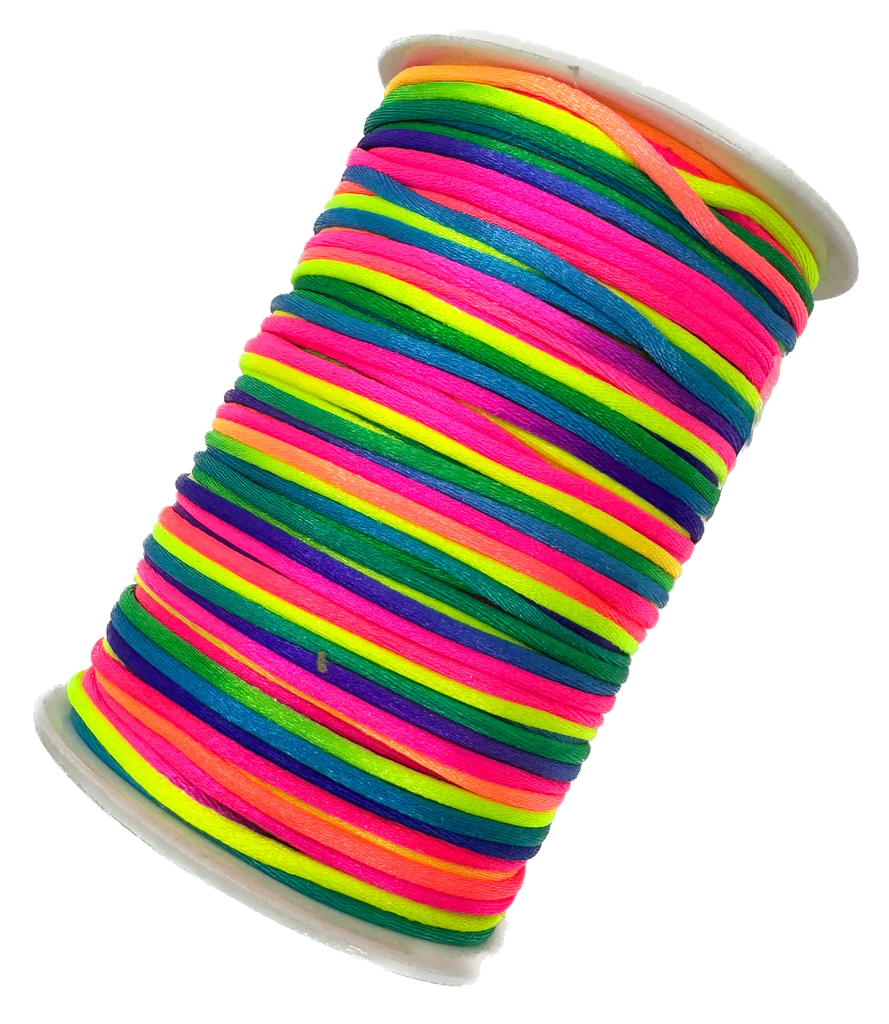 Cordón de seda multicolor 2mm x 10mt.