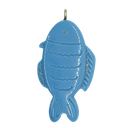 Pez resina labrado c/pitón celeste x 1un   