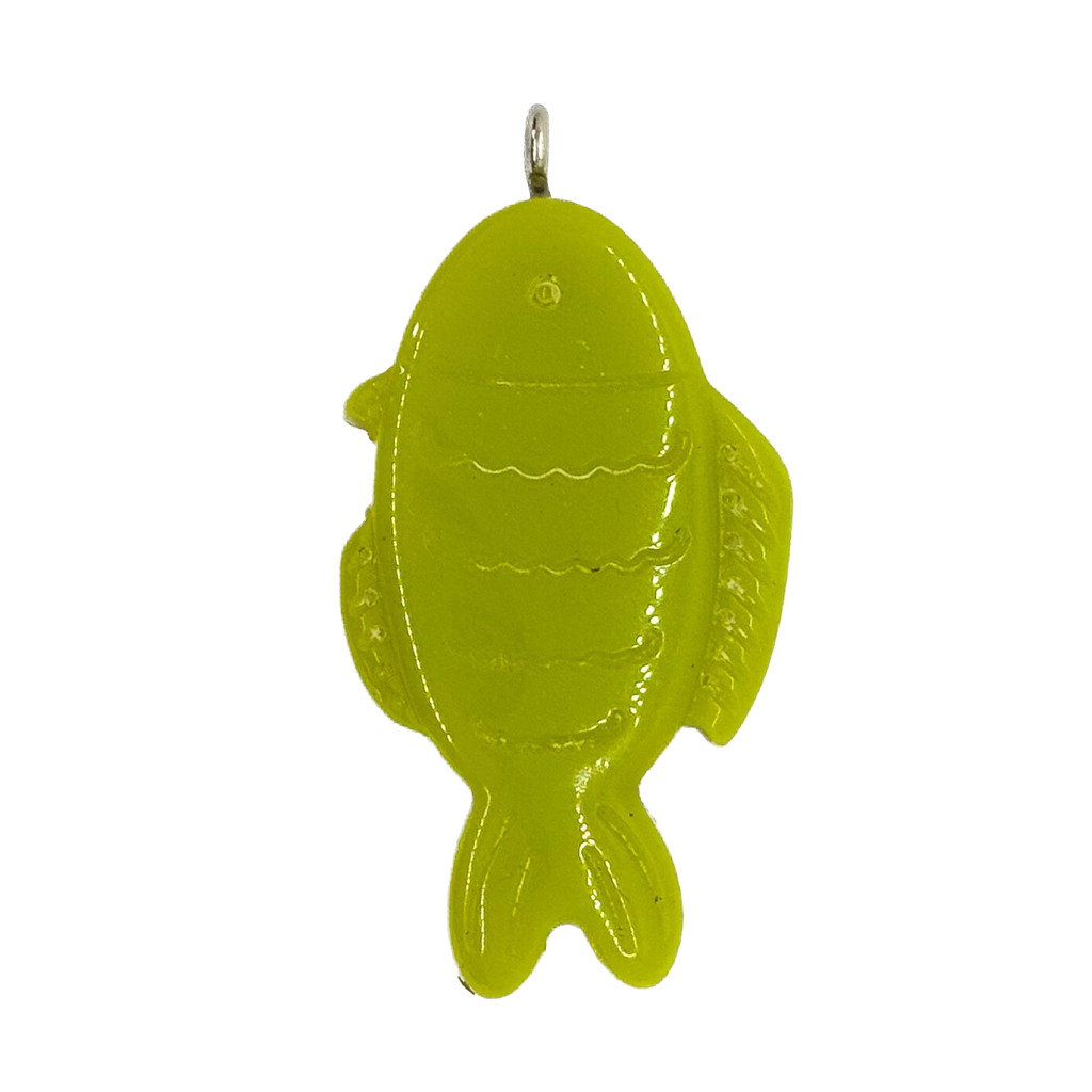 Pez resina labrado c/pitón verde manzana x 1un  