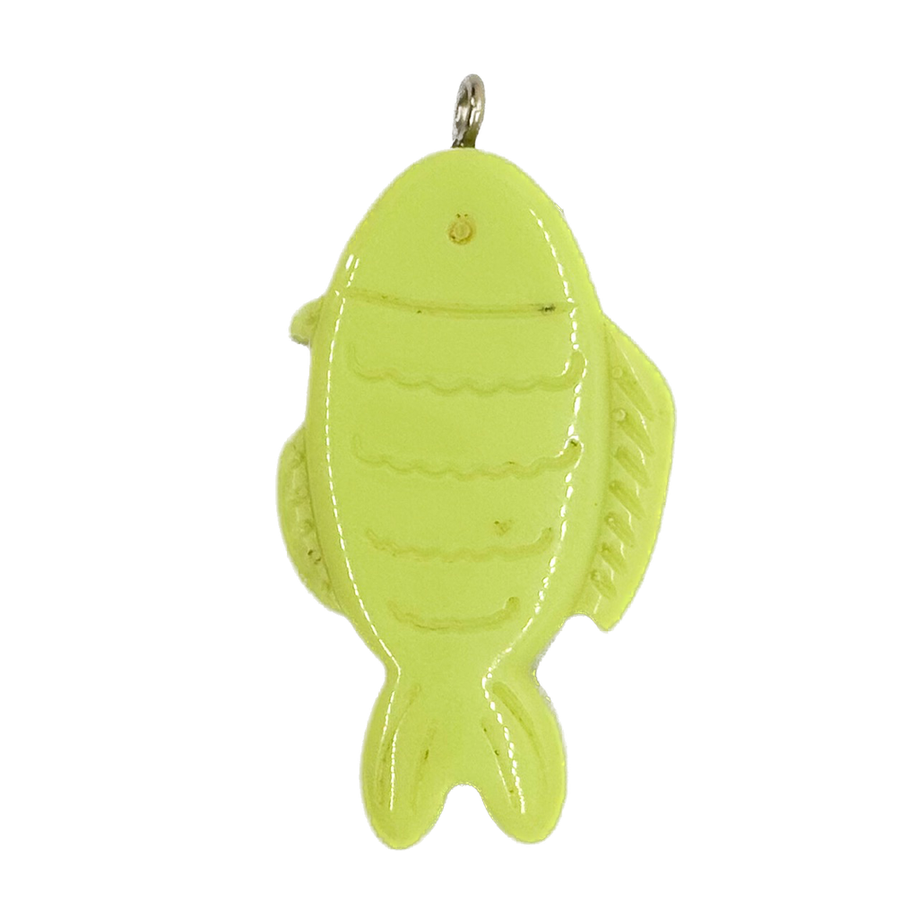 Pez resina labrado c/pitón verde claro x 1un  