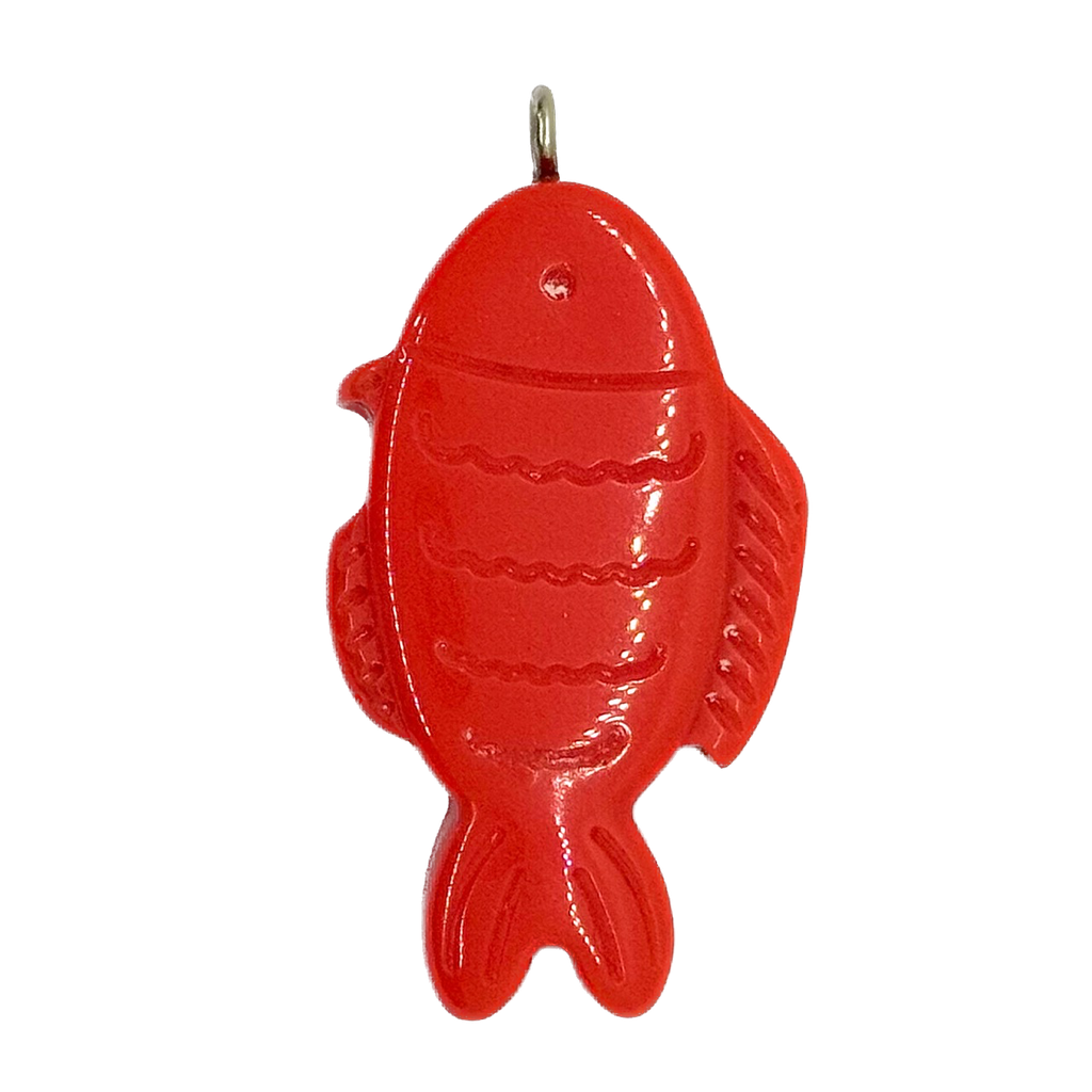 Pez resina labrado c/pitón naranja x 1un  