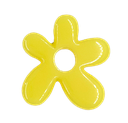Flor resina (mod 1) amarillo x 1un  