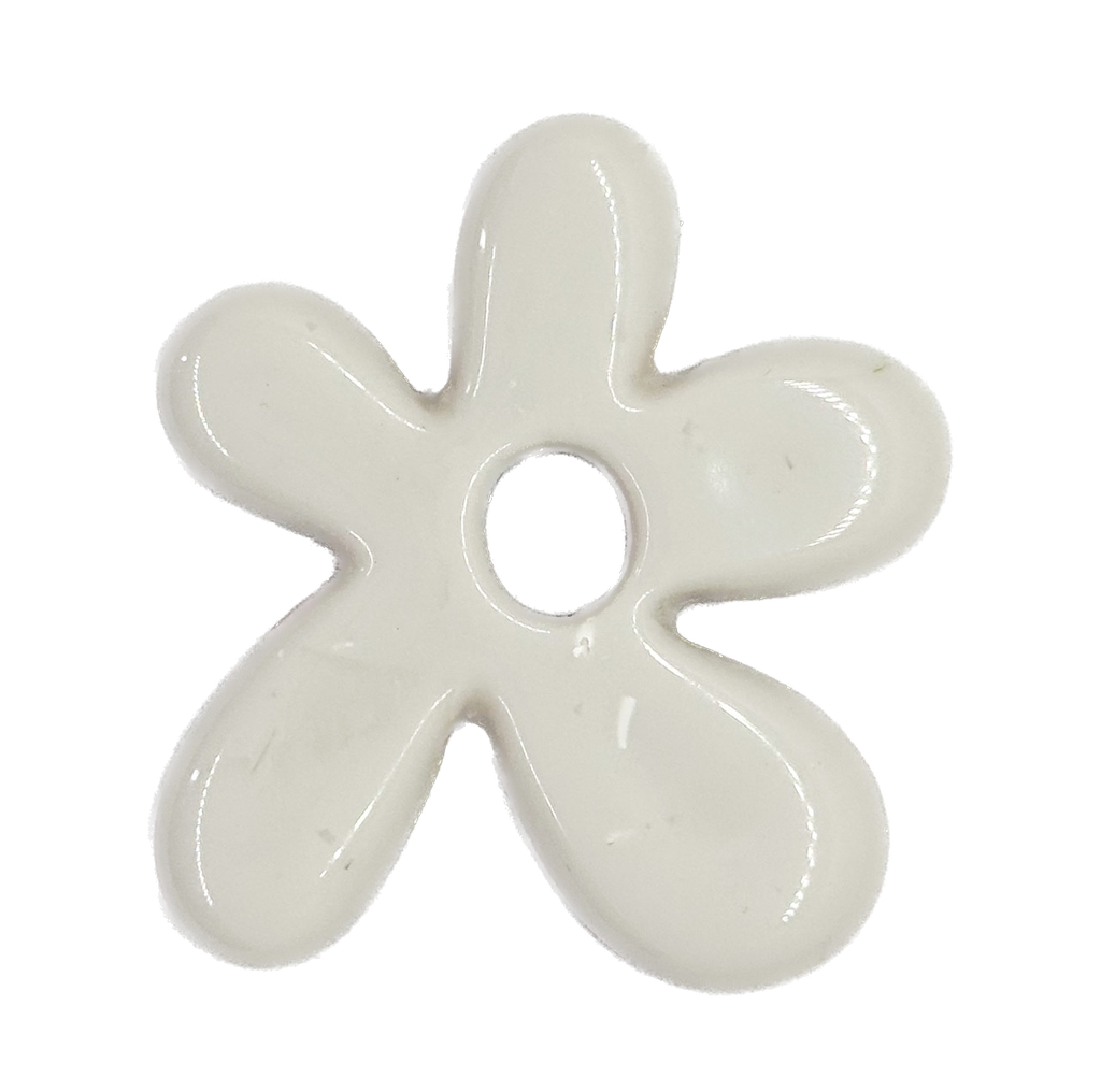 Flor resina (mod 2) blanca x 1un 