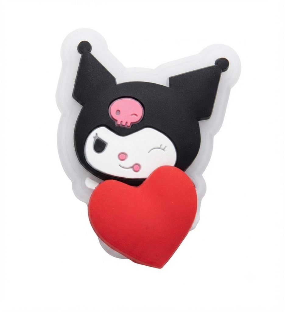 Parche de silicona c/movimiento kuromi corazón x 1 un.  
