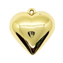 CCB dije corazón liso dorada x 1un 