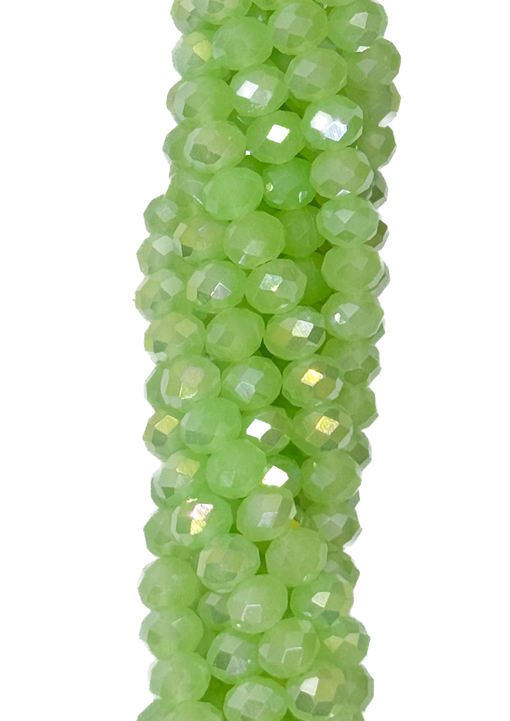 Cristal de roca 6mm verde claro opalino tornasol