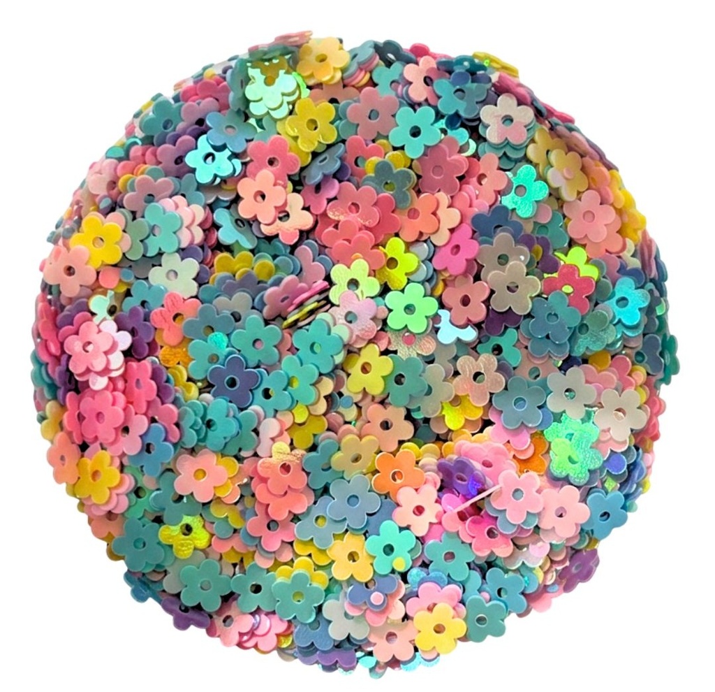 Mini lentejuela flor multicolor pastel x 10gr 