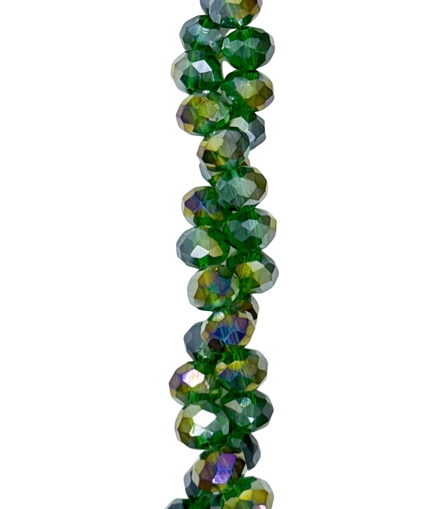 Cristal de roca 8mm verde osc. transp. tornasol