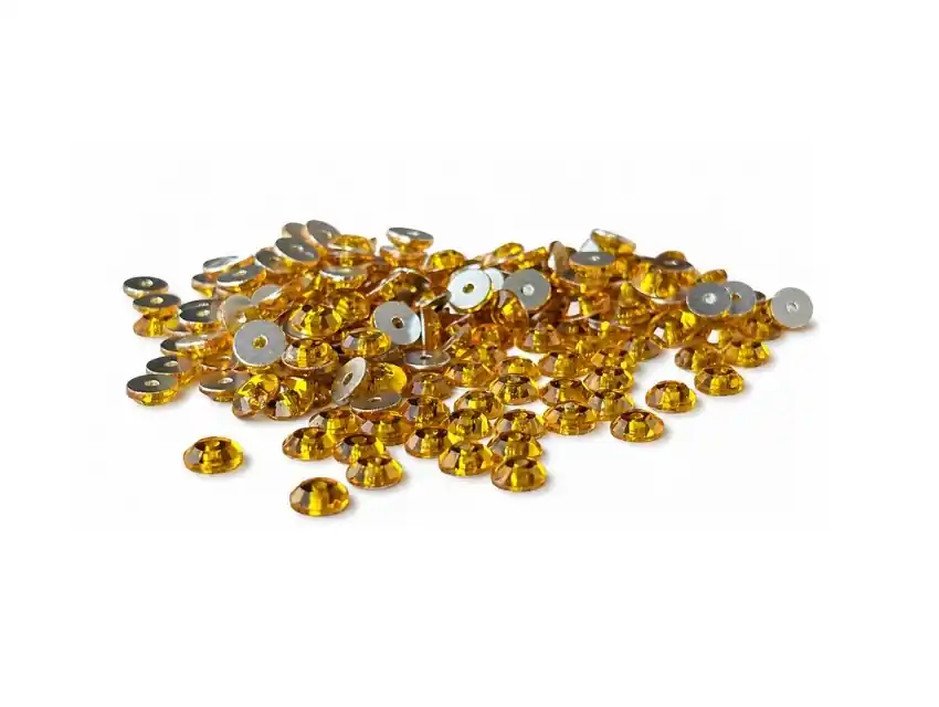 Strass vidrio Loch Rose 4mm p/coser amarillo x 10gr 
