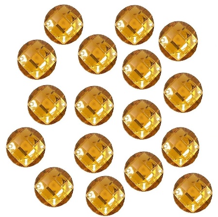Gema redonda p/coser 16mm dorada x 20un 