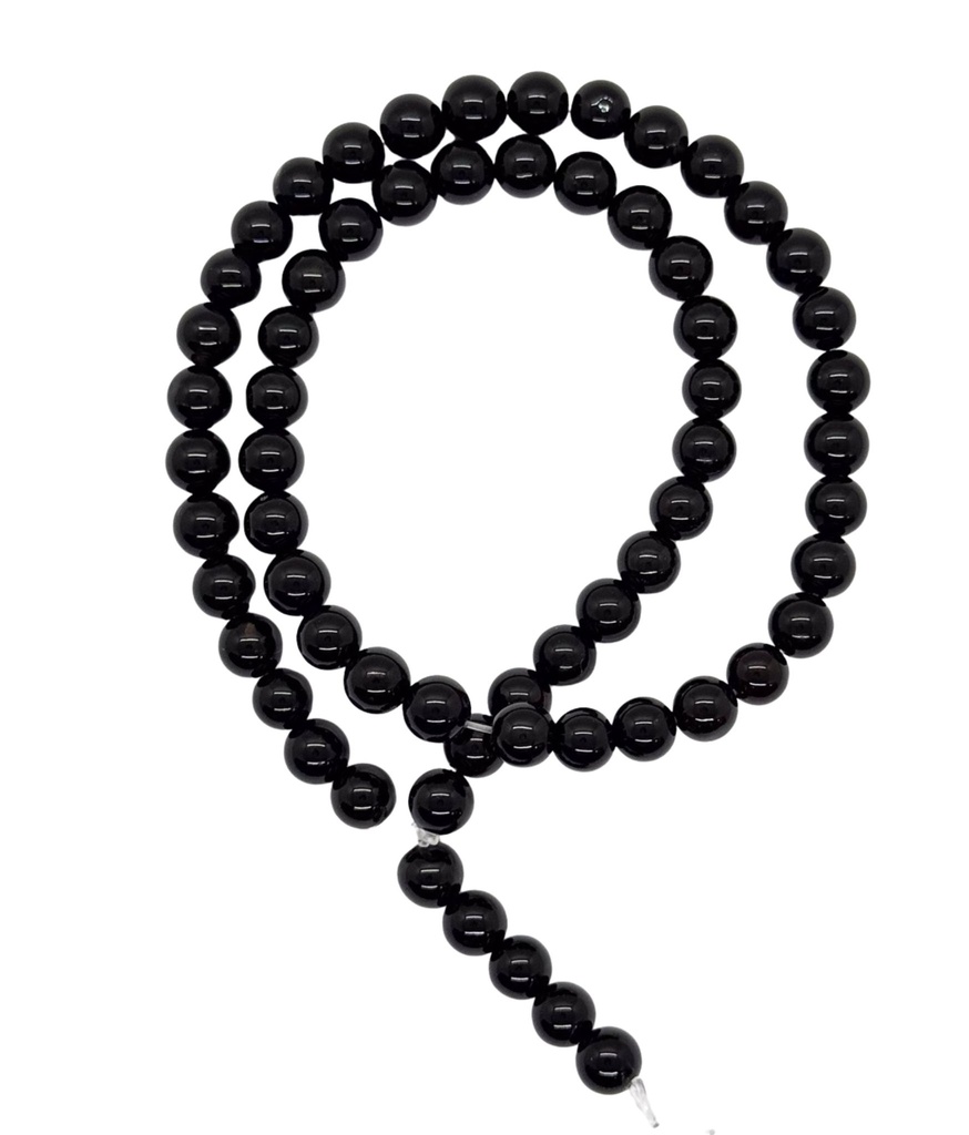 Bolita agata lisa negra 6mm x tira  
