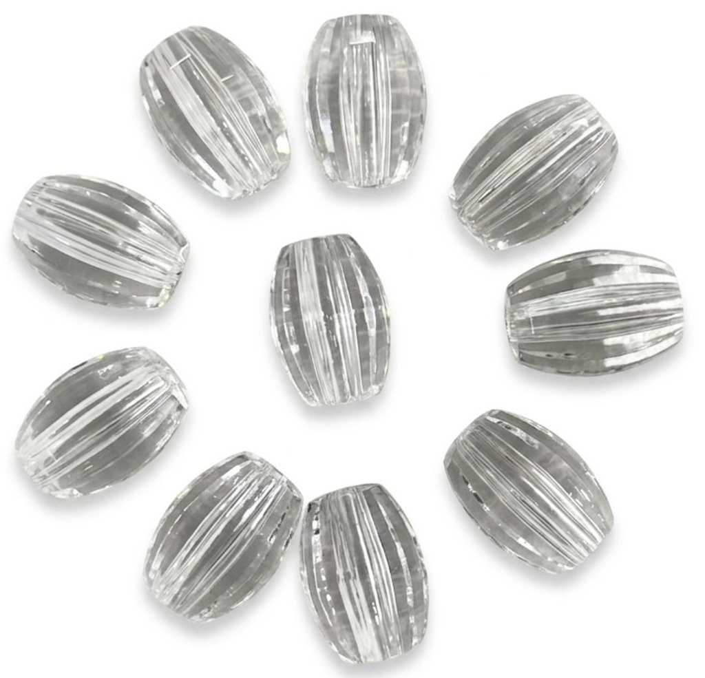 Cairel acrílico transp. semilla pasante 18x13mm x 20gr 