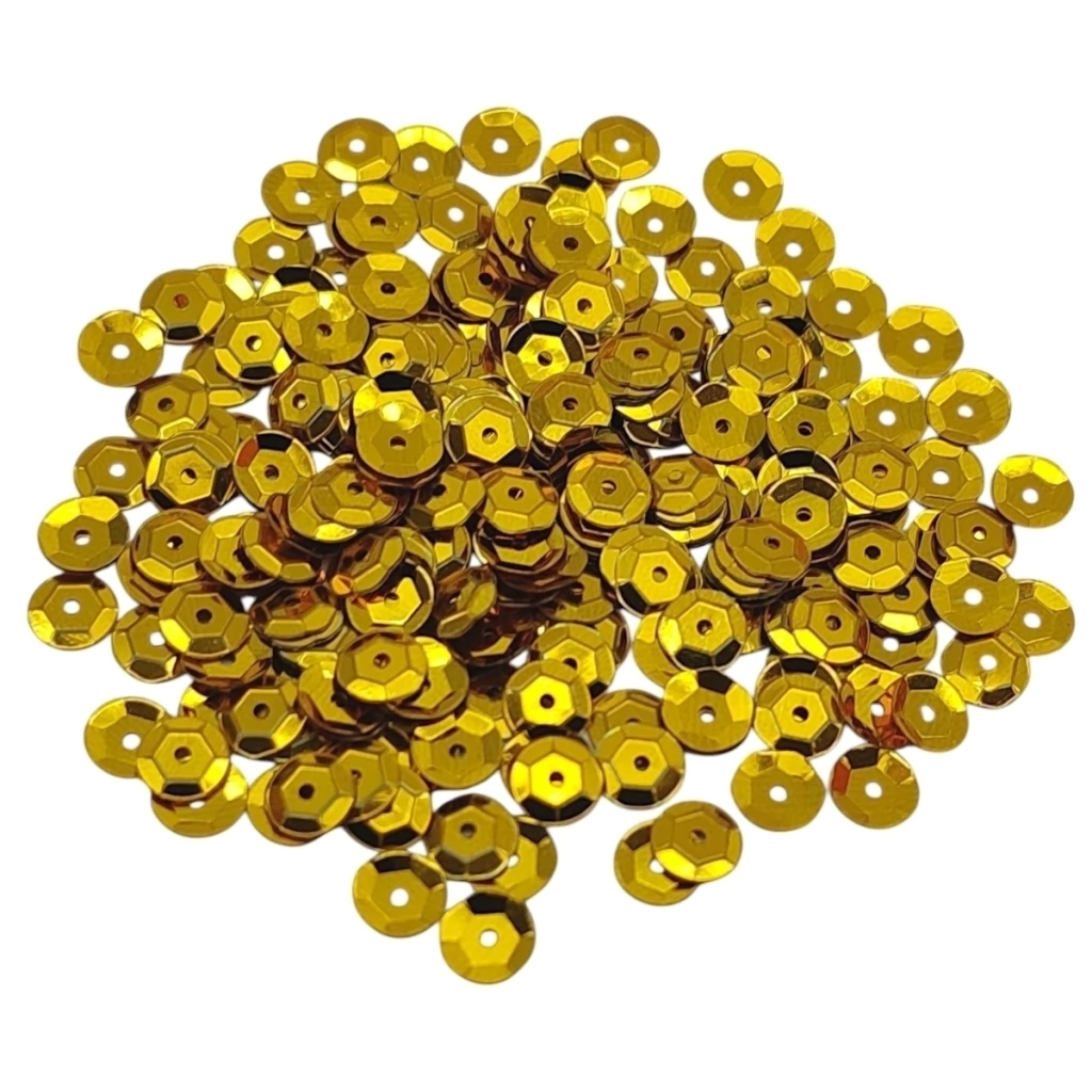 Lentejuela metal 6mm dorado
