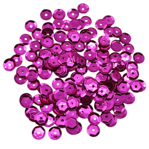 Lentejuela metal 6mm fucsia