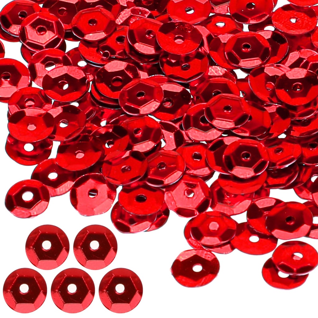 Lentejuela metal 6mm rojo