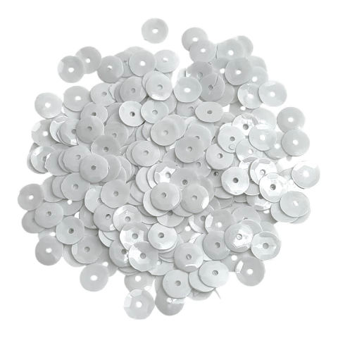 Lentejuela metal 6mm blanco