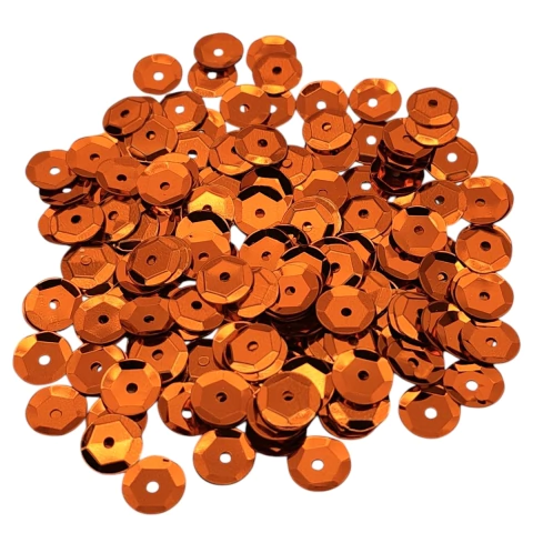 Lentejuela metal 6mm naranja