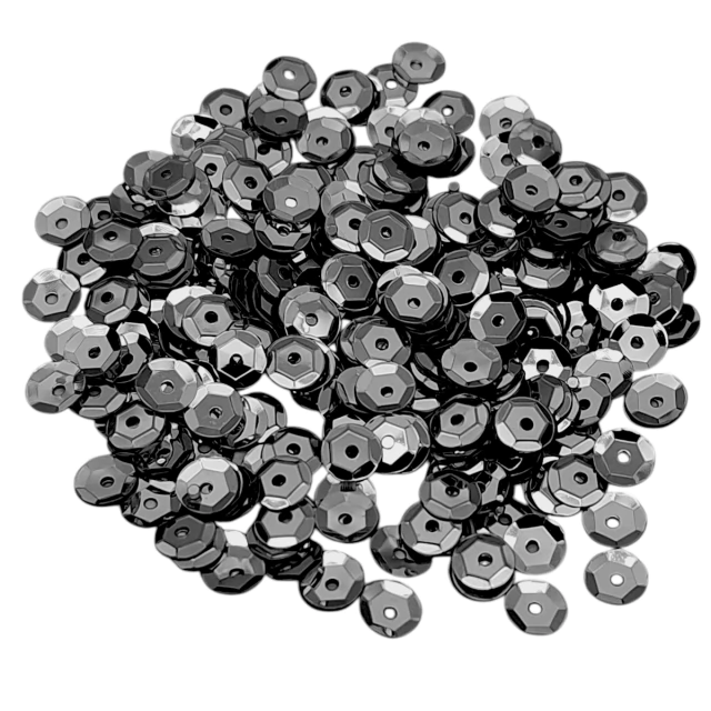 Lentejuela metal 6mm negro