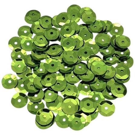 Lentejuela metal 6mm verde manzana 