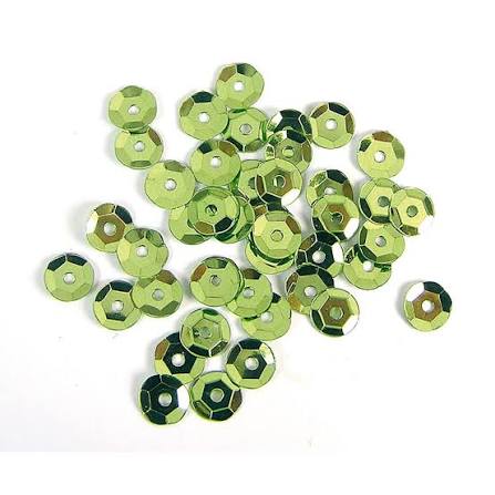 Lentejuela metal 6mm verde manzana