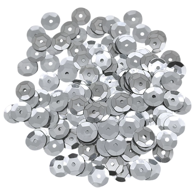Lentejuela metal 8mm plateado  