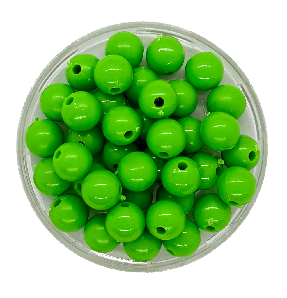 Bolita acrílico lisa verde manzana 8mm x 10gr